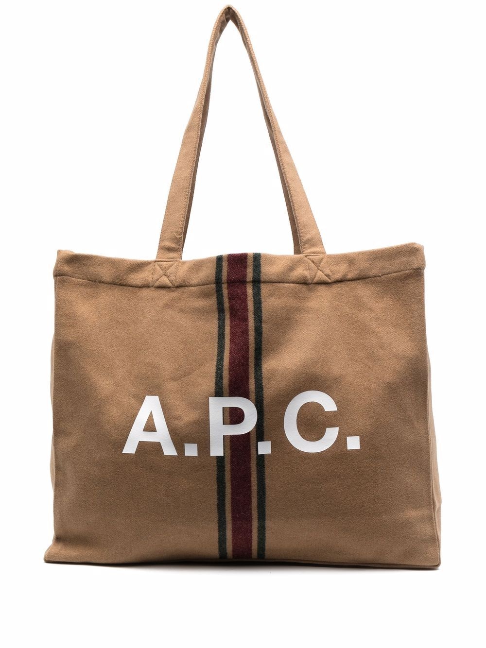 logo-print wool tote bag - 1