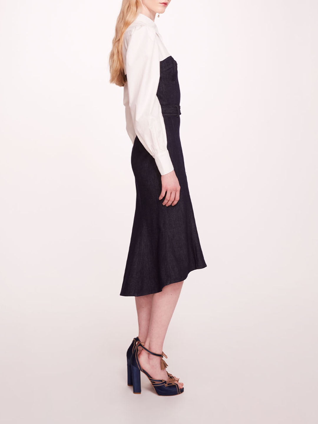 DENIM POPLIN SHIRT DRESS - 3