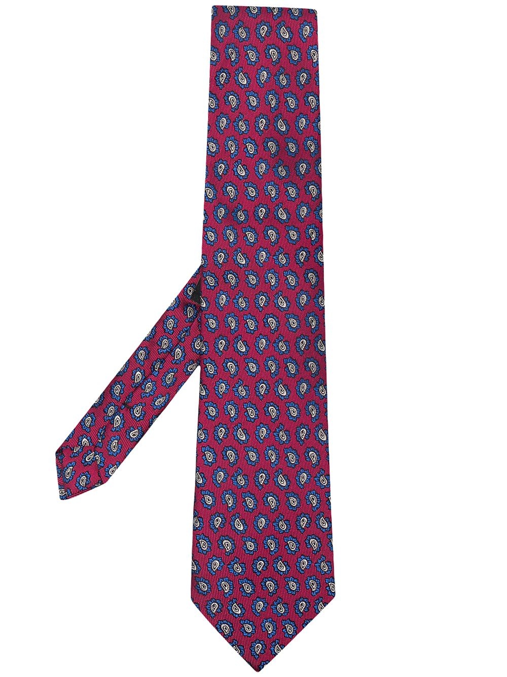 paisley print silk tie - 1