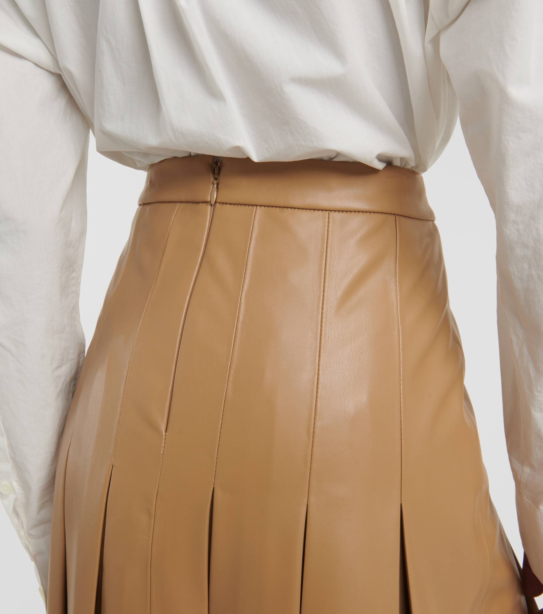 Herson pleated faux leather midi skirt - 6