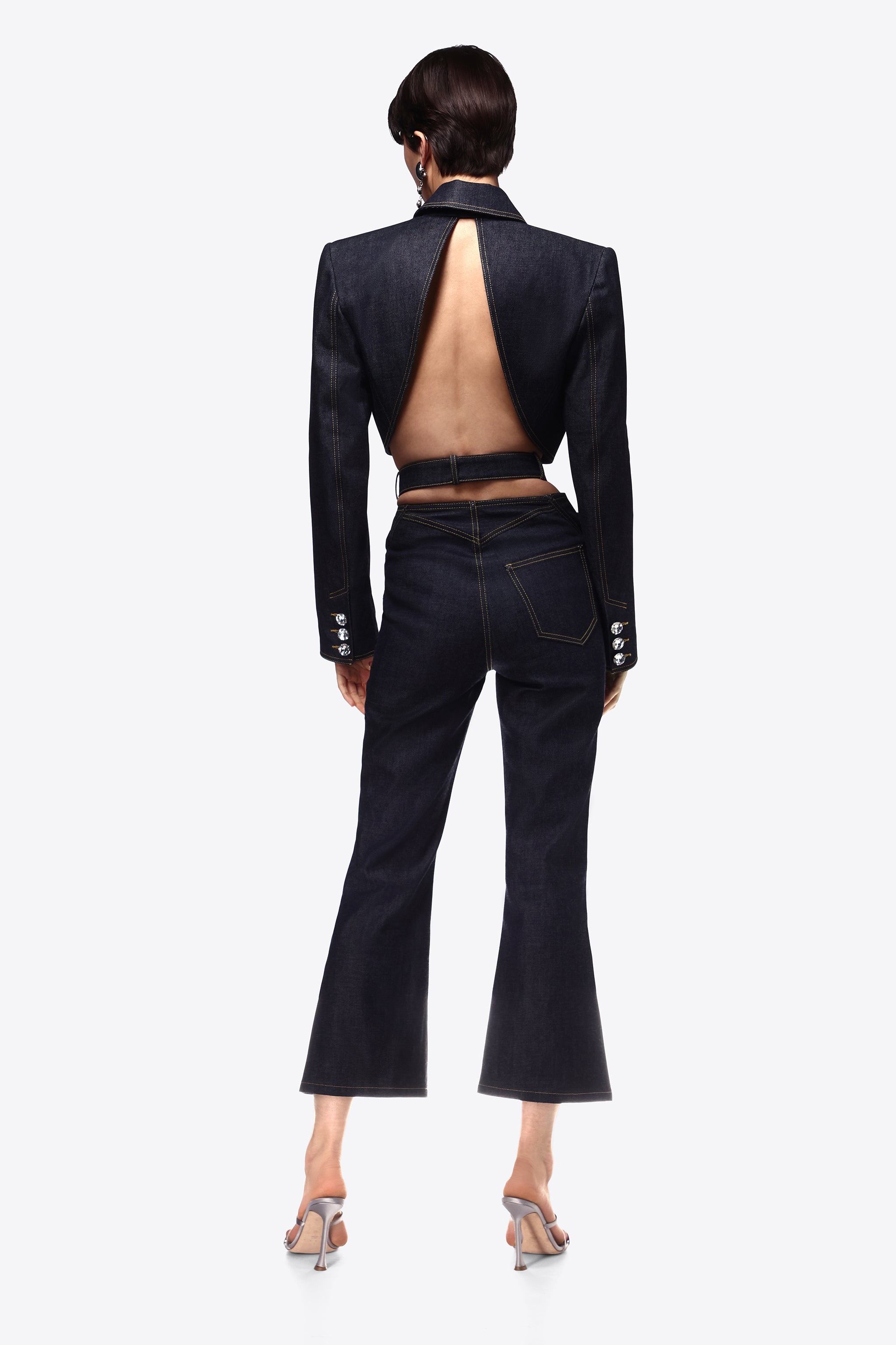 RAW DENIM BUTTERFLY CROPPED JEAN - 4