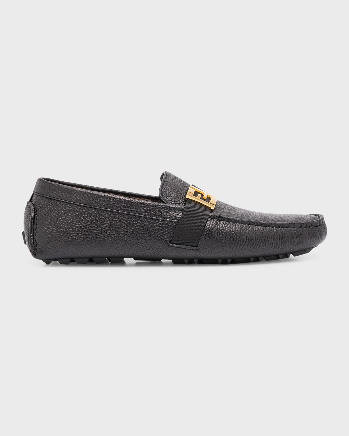 Men's FF-Buckle Leather Driving Shoes - 1