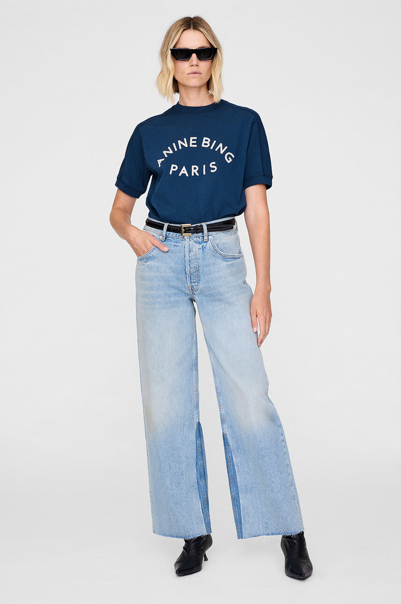 ANINE BING Jaylin Tee Paris - Washed Navy outlook