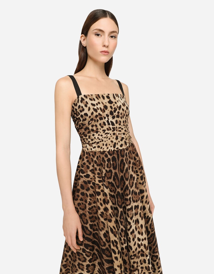 Leopard-print cady wrap dress - 4