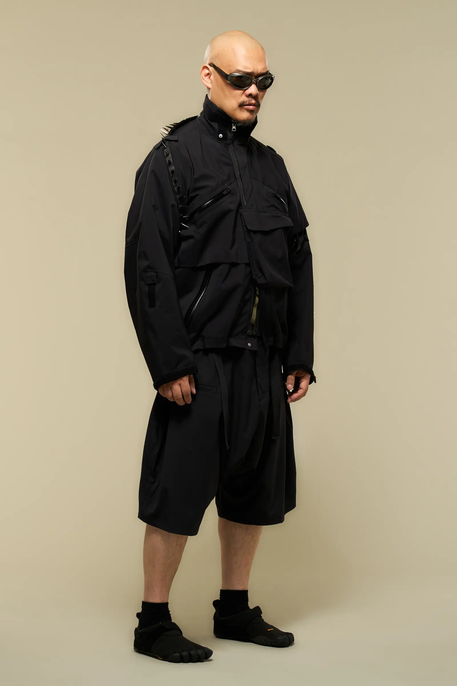 SP62-M Nylon Stretch Web Belt Short Pant Black - 24