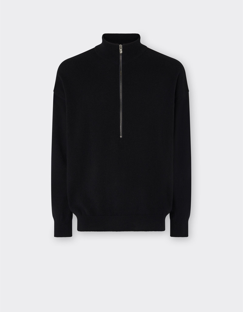 Cashmere sweater with zip 1