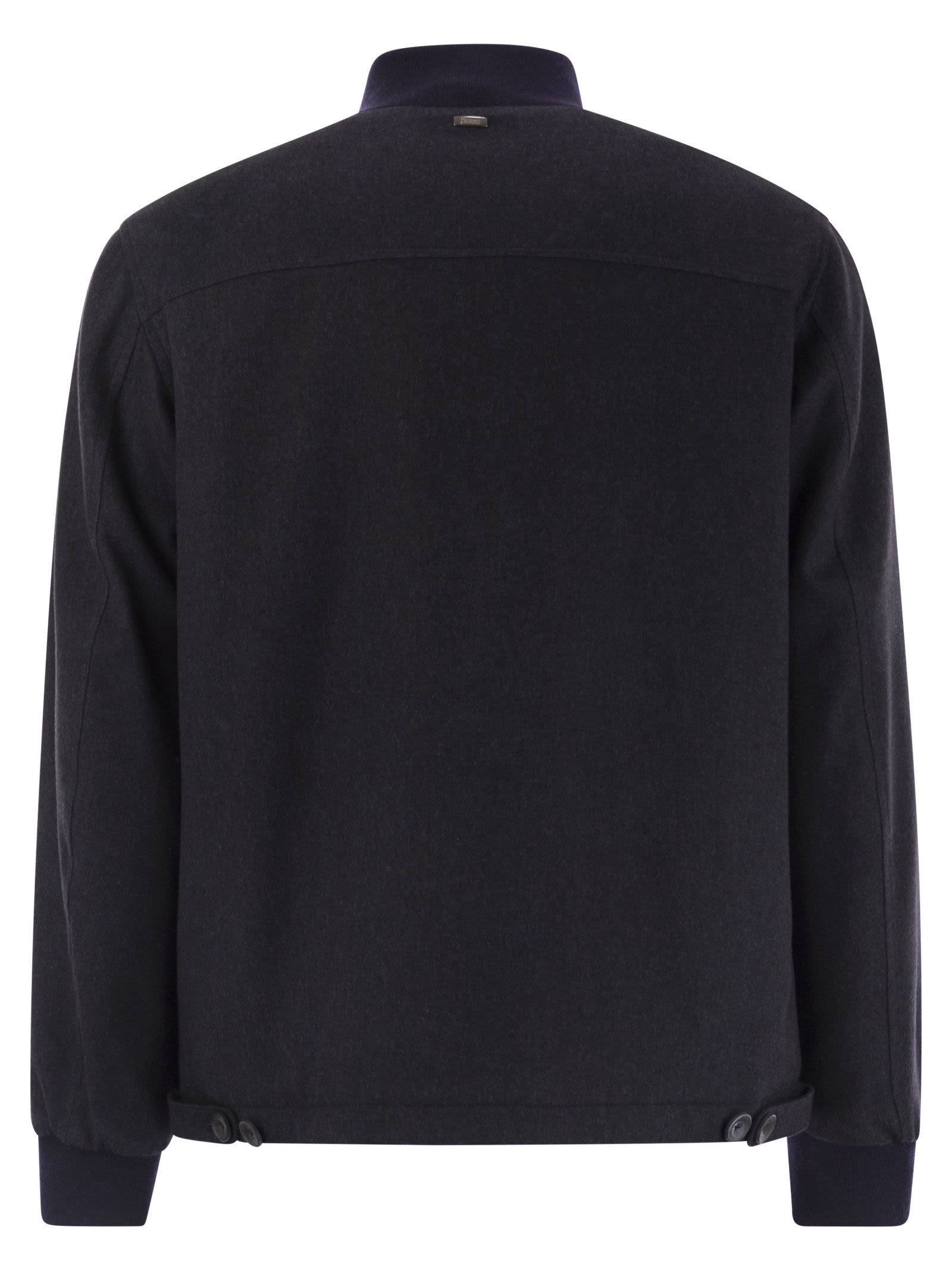 Herno Men Silk And Cashmere Bomber Jacket - 2
