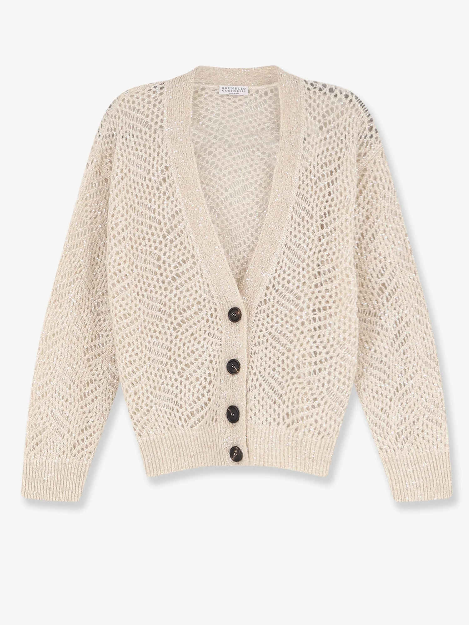 Mohair Blend Cardigan With Iconic Dazzling Motif - 1