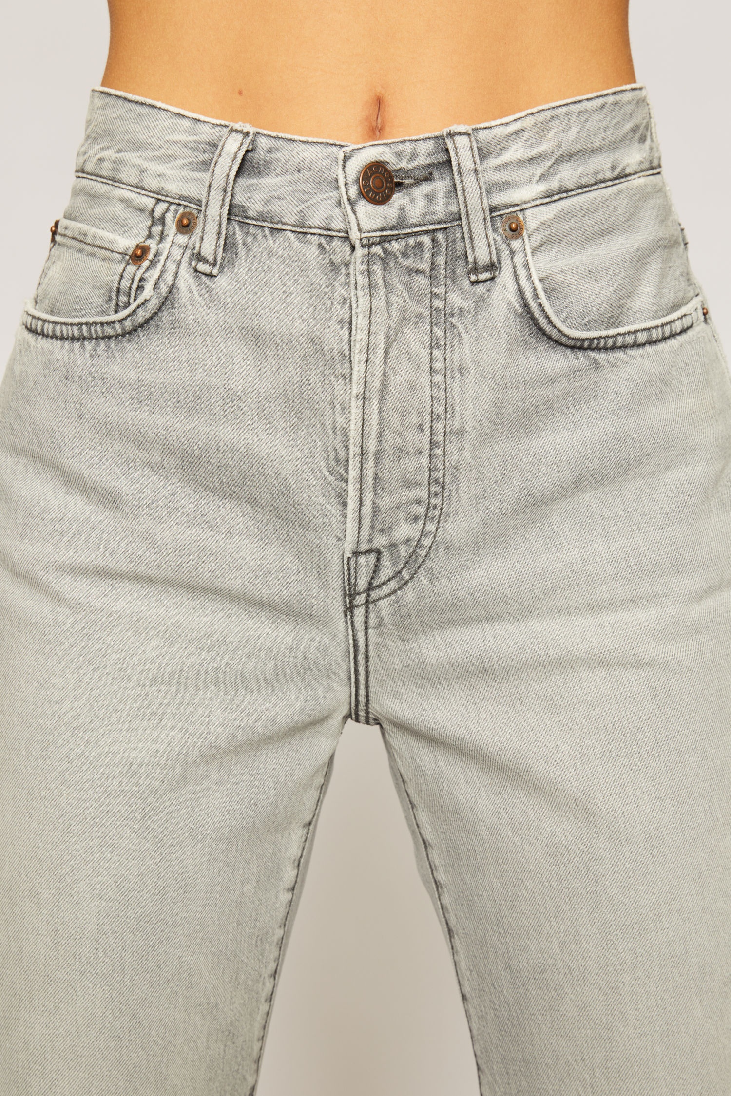 Cropped straight fit jeans stone grey - 4