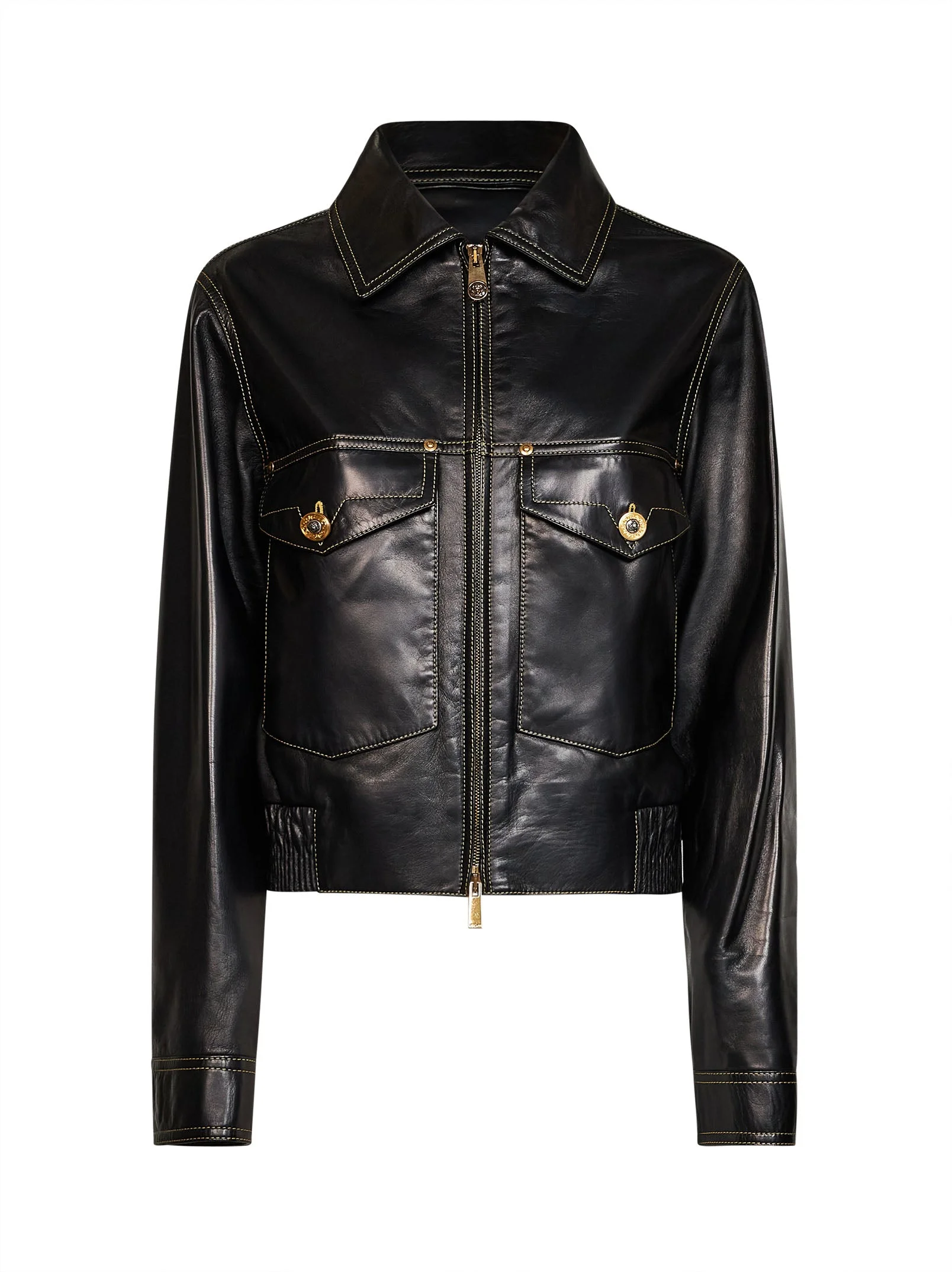 Black nappa leather blouson - 1