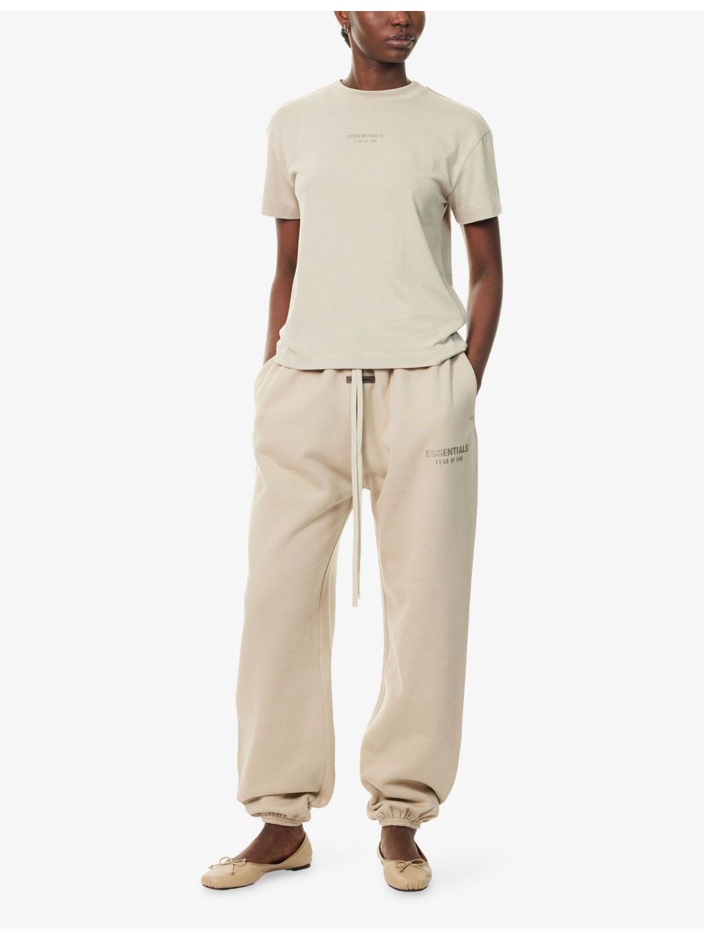 Embossed-Branding Wide-Leg Cotton-Blend Jogging Bottoms - 2