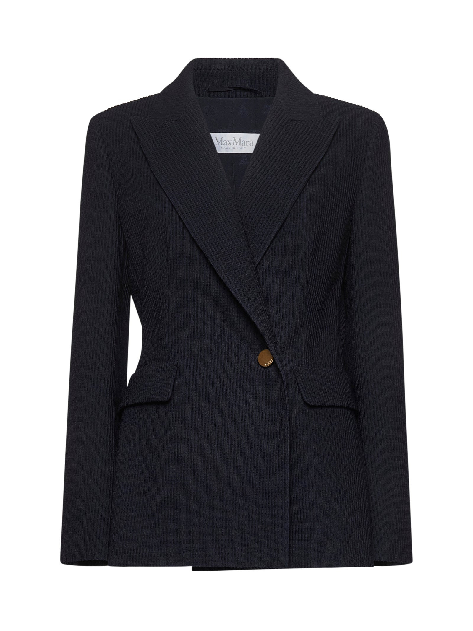 Max Mara Women Blue Gabardine Pagano Blazer - 1