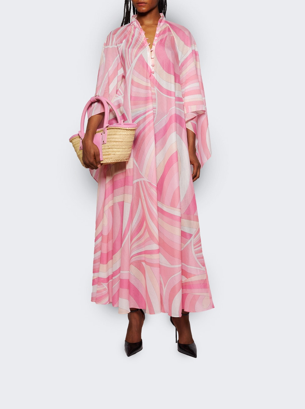 Iride Print Long Kaftan Rosa - 5