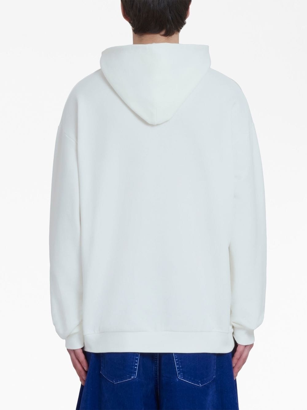 painterly logo-print cotton hoodie - 4