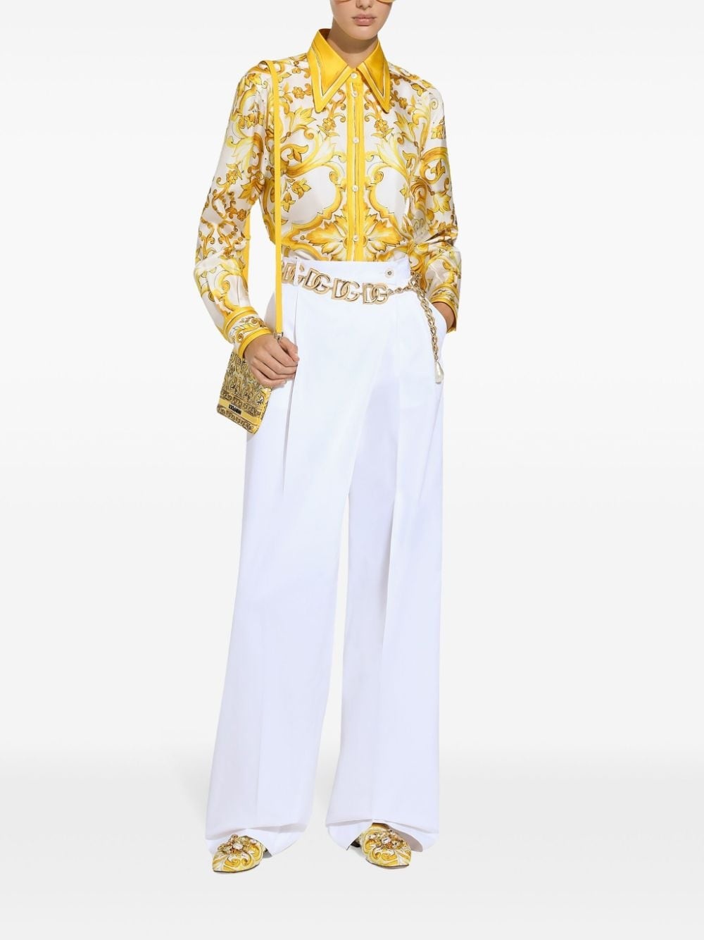 Majolica-print silk shirt - 3
