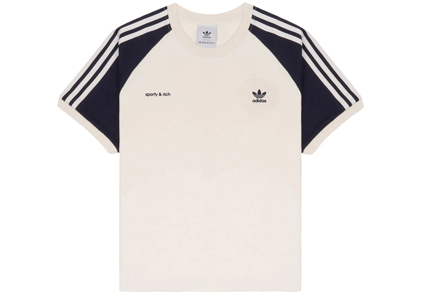adidas Originals x Sporty & Rich Ringer Tee Cream/Navy - 1