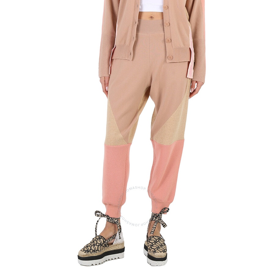 Stella Mccartney Ladies Colorblock Tonal Mix Panelled Wool Track Pants - 3