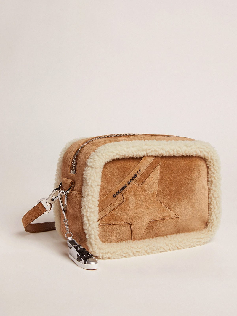 Star Bag made of suede leather with shearling edging 5