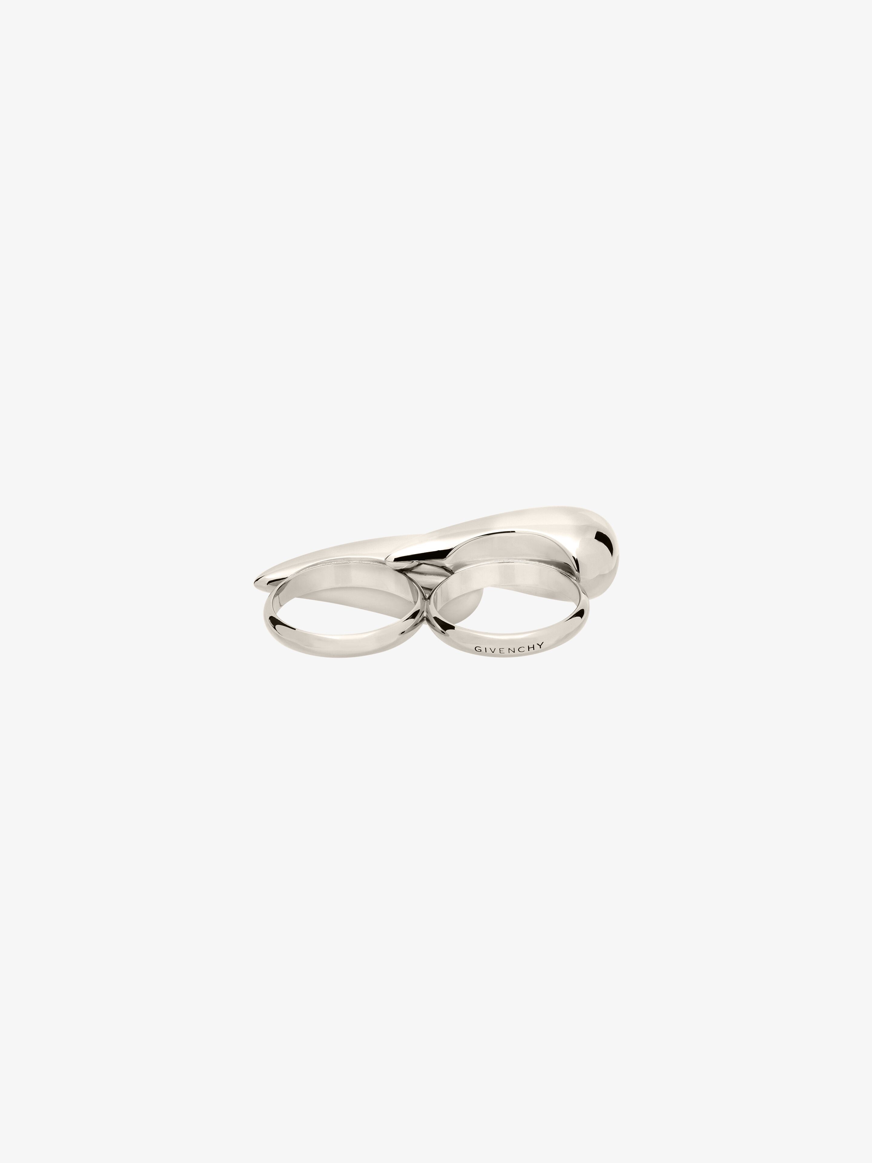 G TEARS DOUBLE FINGERS RING IN METAL - 2