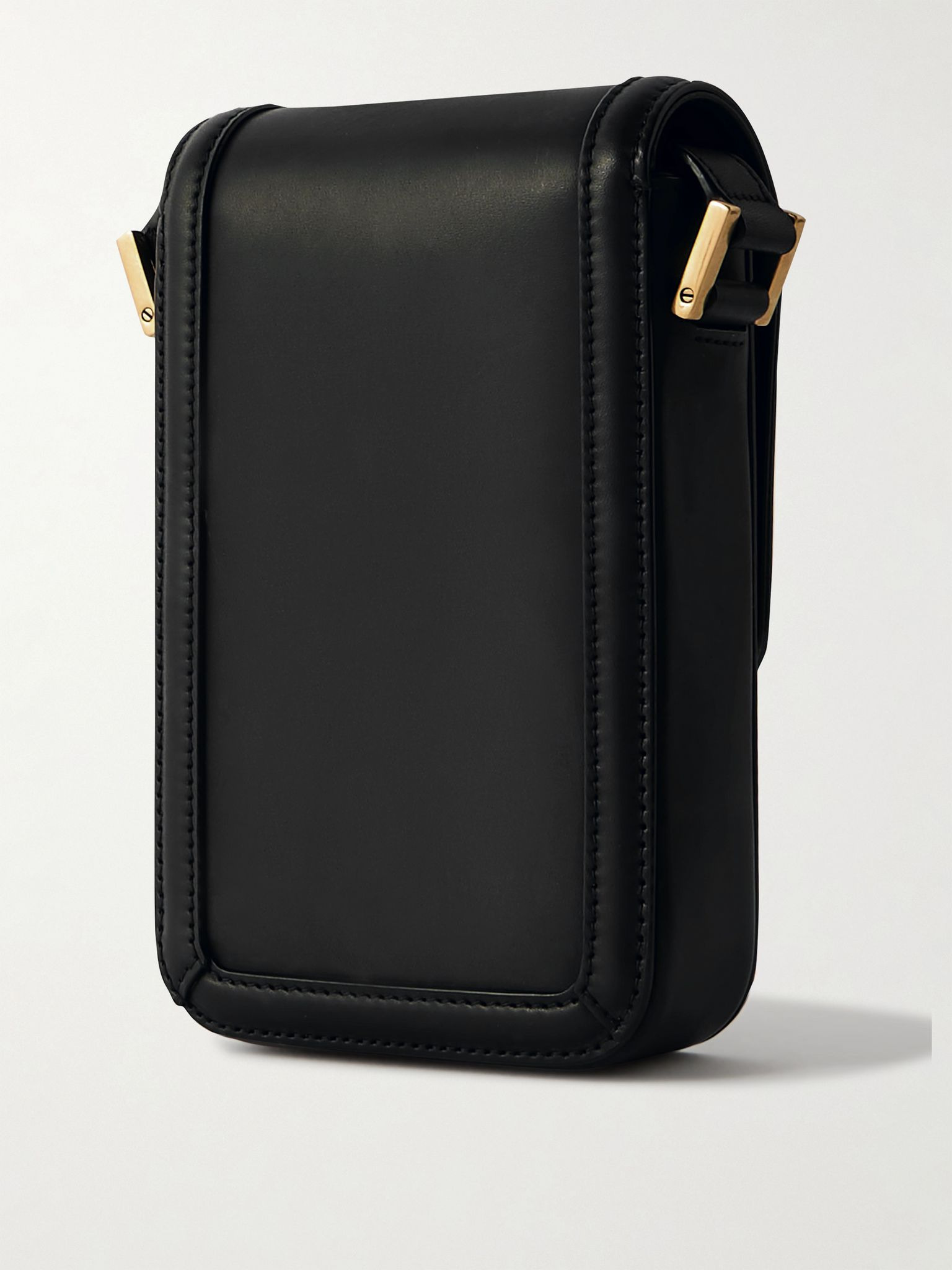 Solferino Mini Logo-Embellished Leather Messenger Bag Black - 3