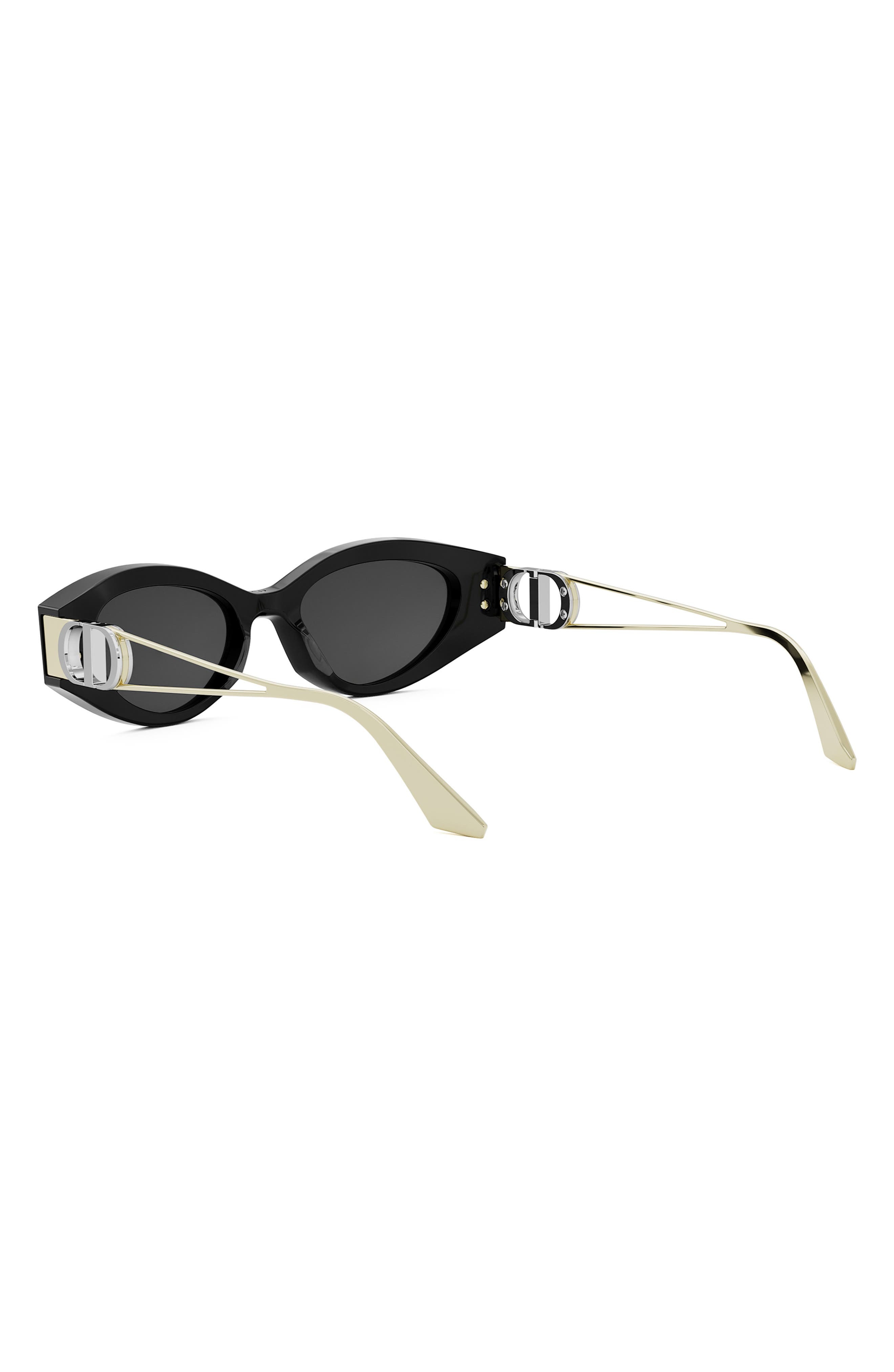 DIOR 30Montaigne B6I 51mm Oval Sunglasses in Shiny Black /Smoke at Nordstrom - 7