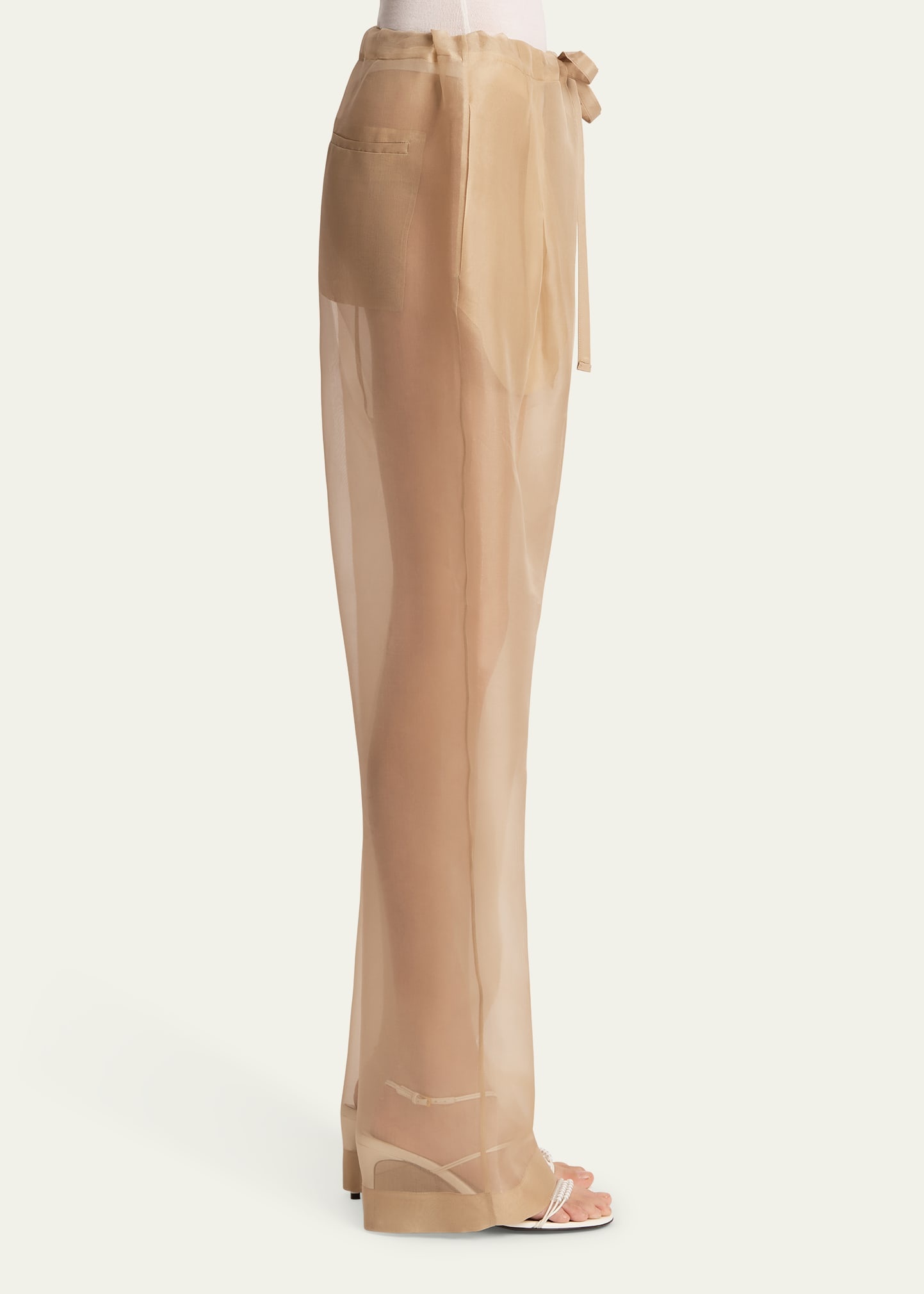 Trenton Drawstring Sheer Pants - 3