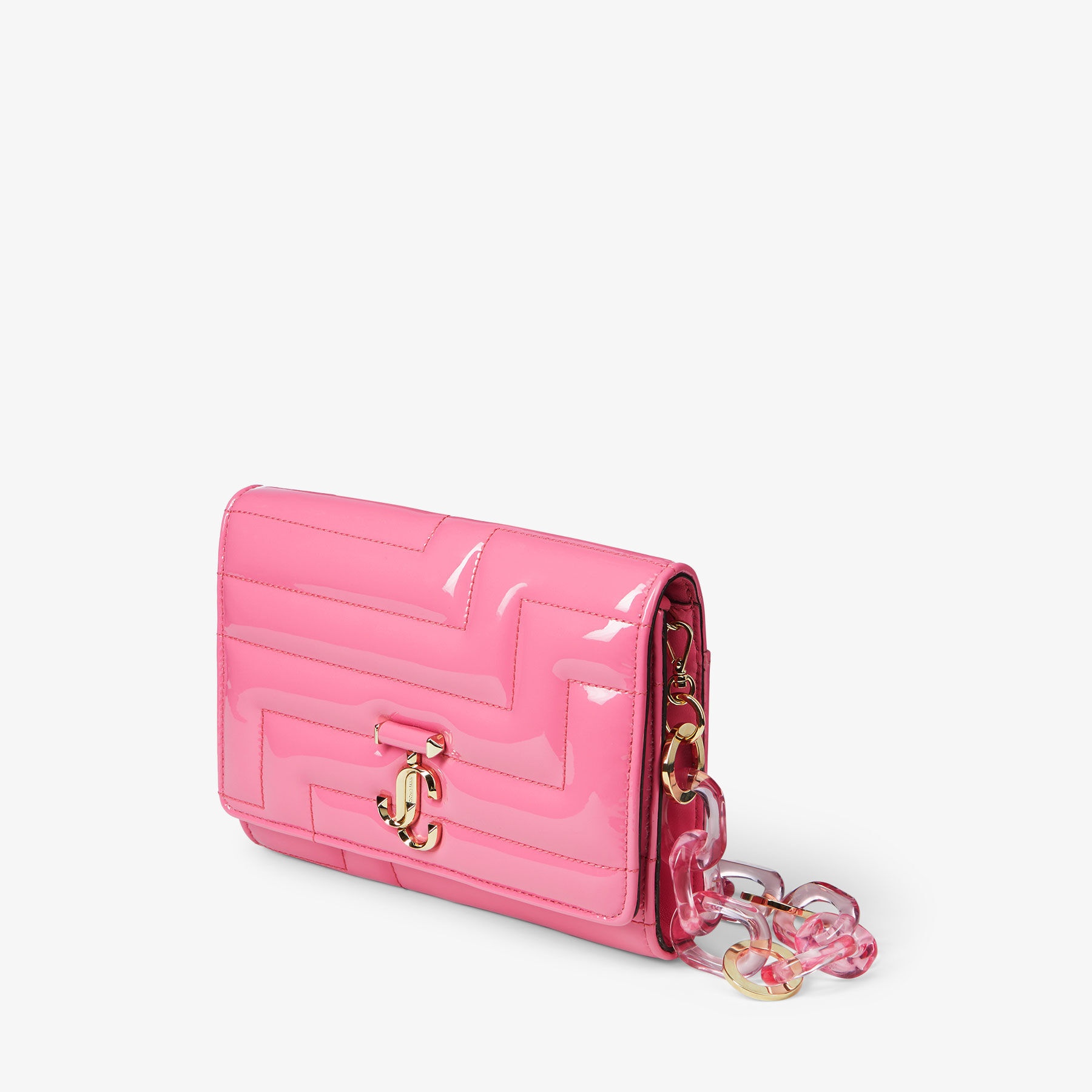 Varenne Avenue Clutch
Candy Pink Quilted Patent Clutch with Plexi Strap - 4