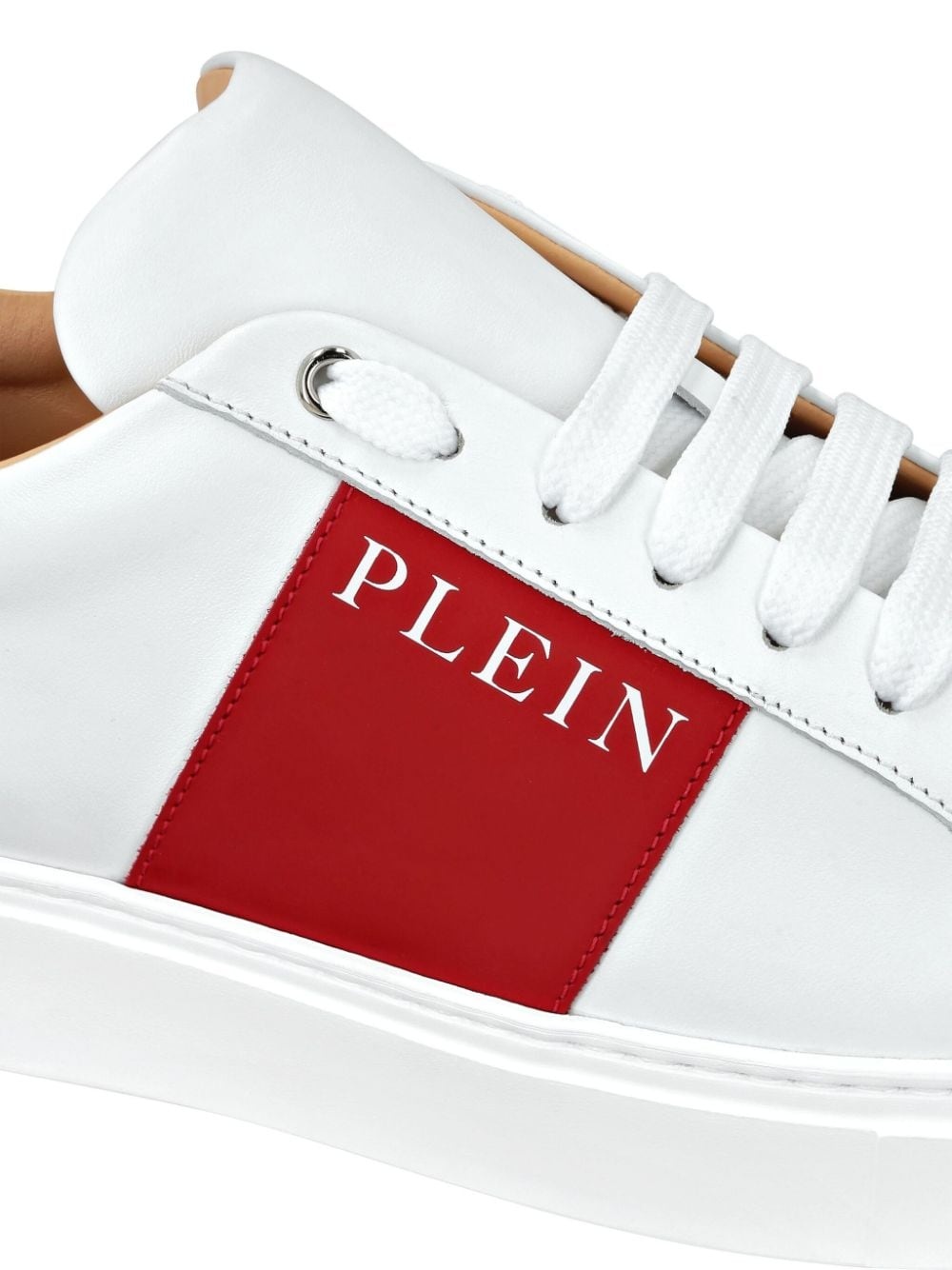 logo-print nappa leather sneakers - 3