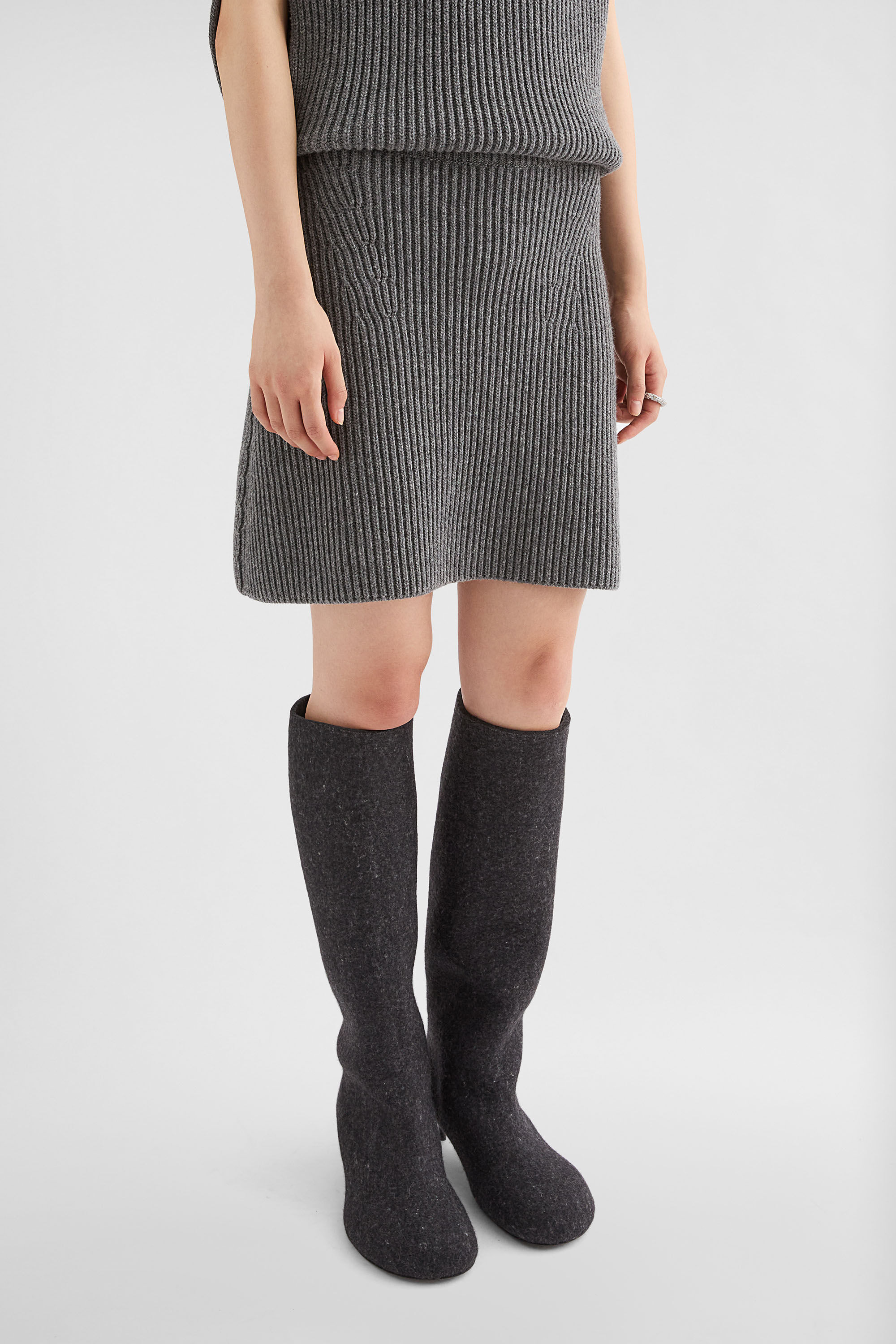 Wool Knit Mini Skirt - 4