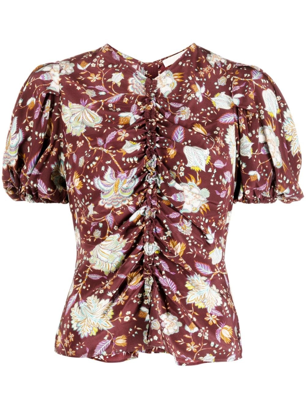 Elise ruched-silk blouse - 1