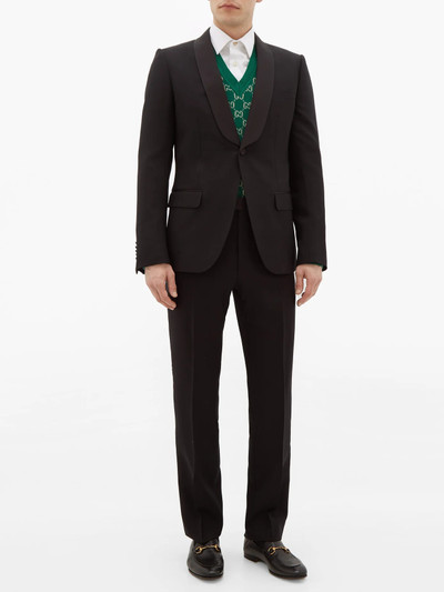 GUCCI Grosgrain-trim wool-blend twill tuxedo suit outlook