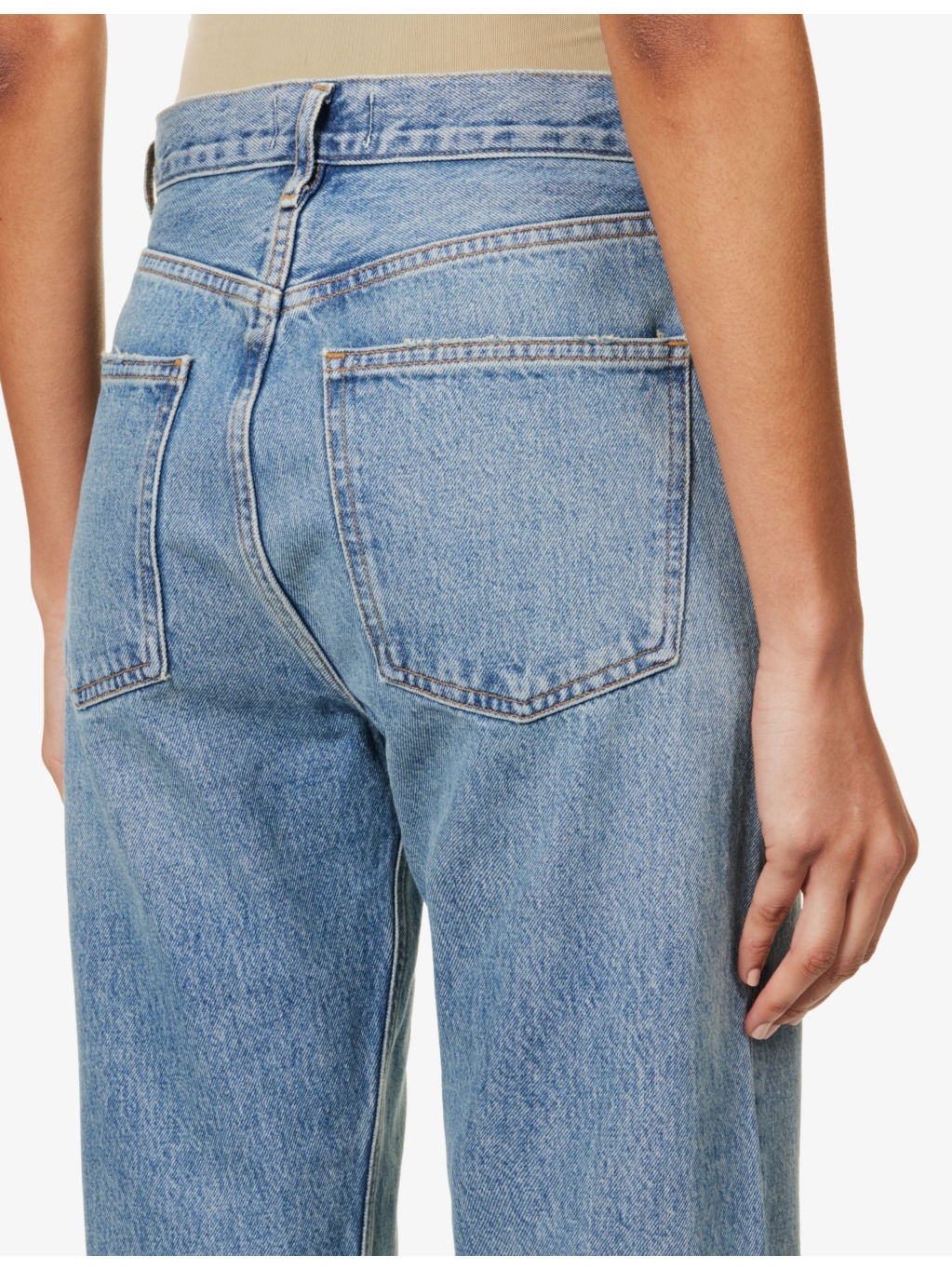 90s Pinch Waist straight-leg high-rise organic denim jeans - 5