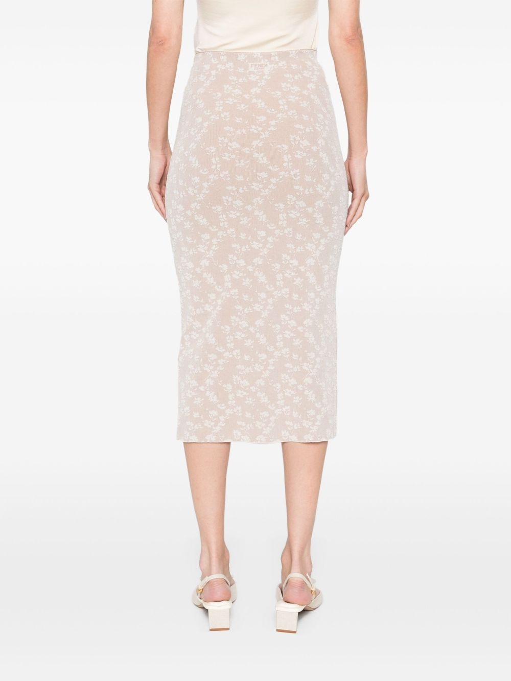 bloom-jacquard midi skirt - 4
