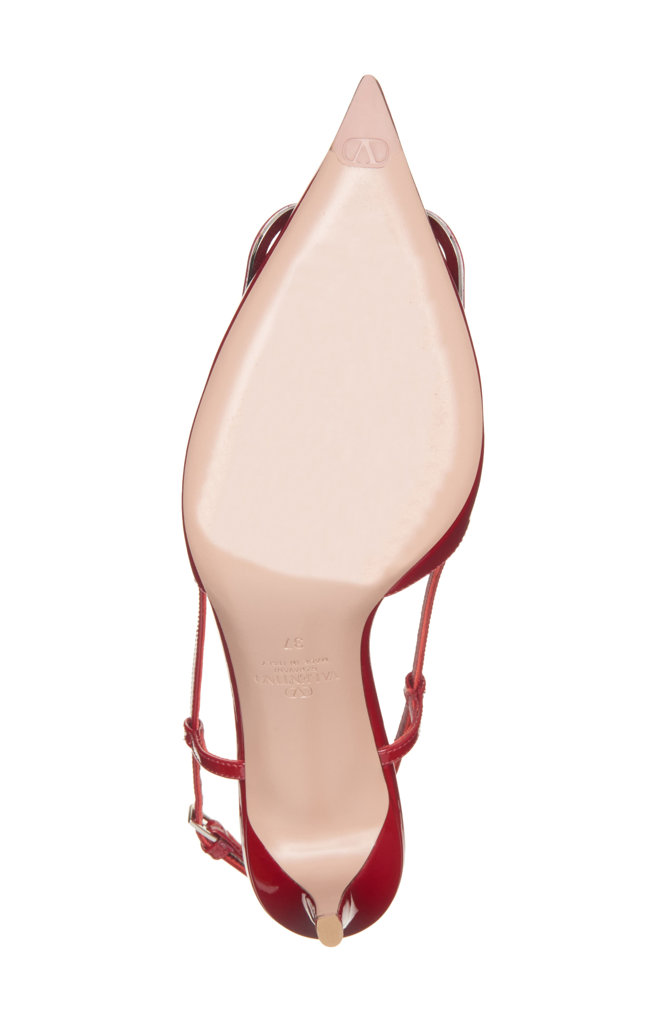 Valentino Garavani VLOGO Pointed Toe Slingback Pump in Y9Q Deep Scarlet at Nordstrom - 6