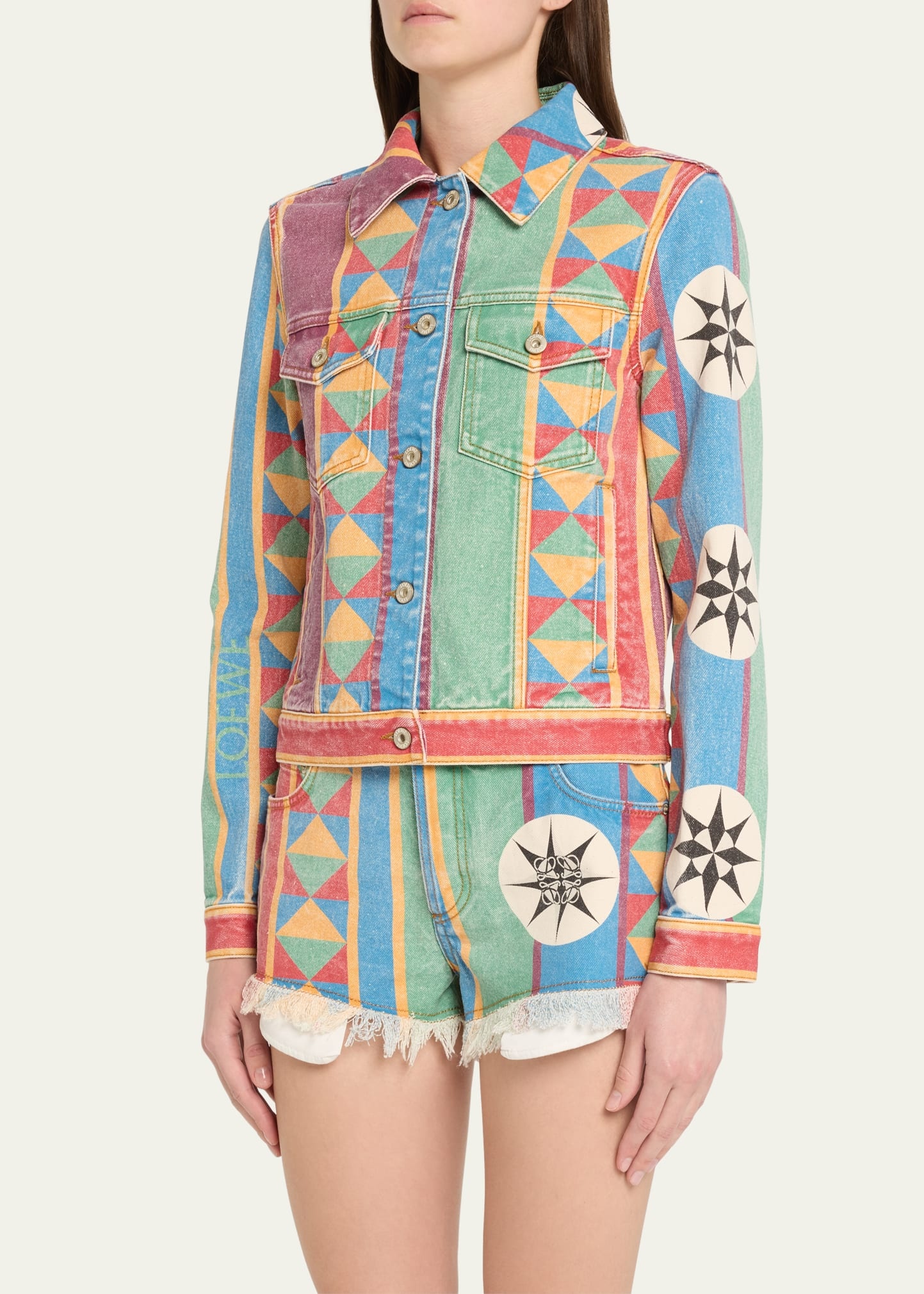 Anagram Geo Printed Denim Jacket - 4