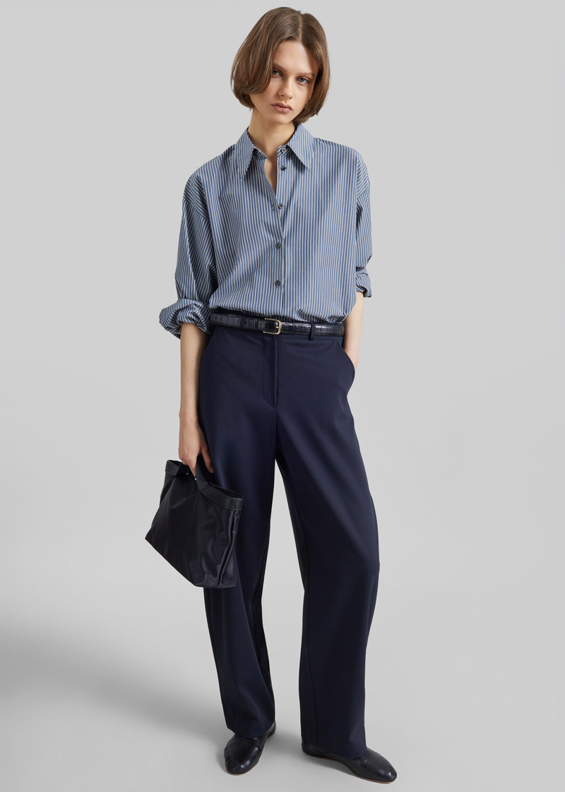 Menton Oversized Shirt - Navy/White Stripe 5