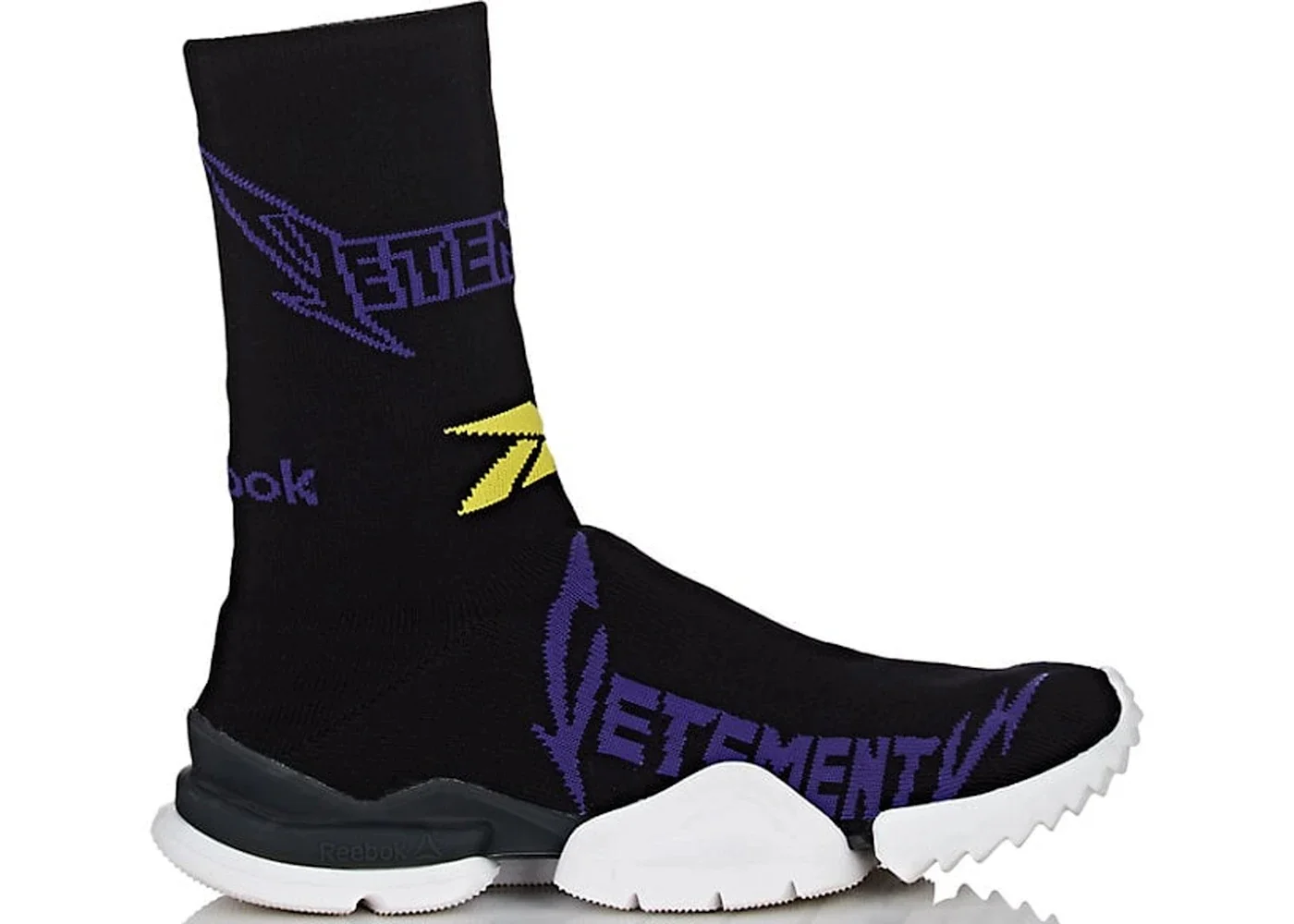 Reebok Sock Runner Vetements 검정 황색 자주색 - 1
