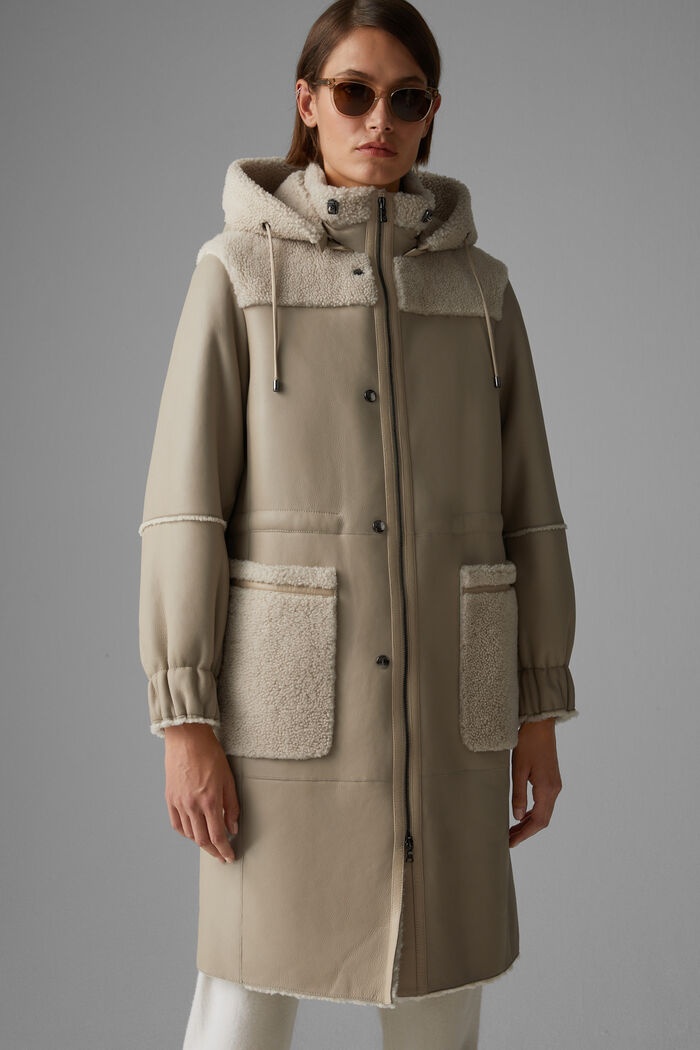 Claire Lambskin coat in Beige - 2