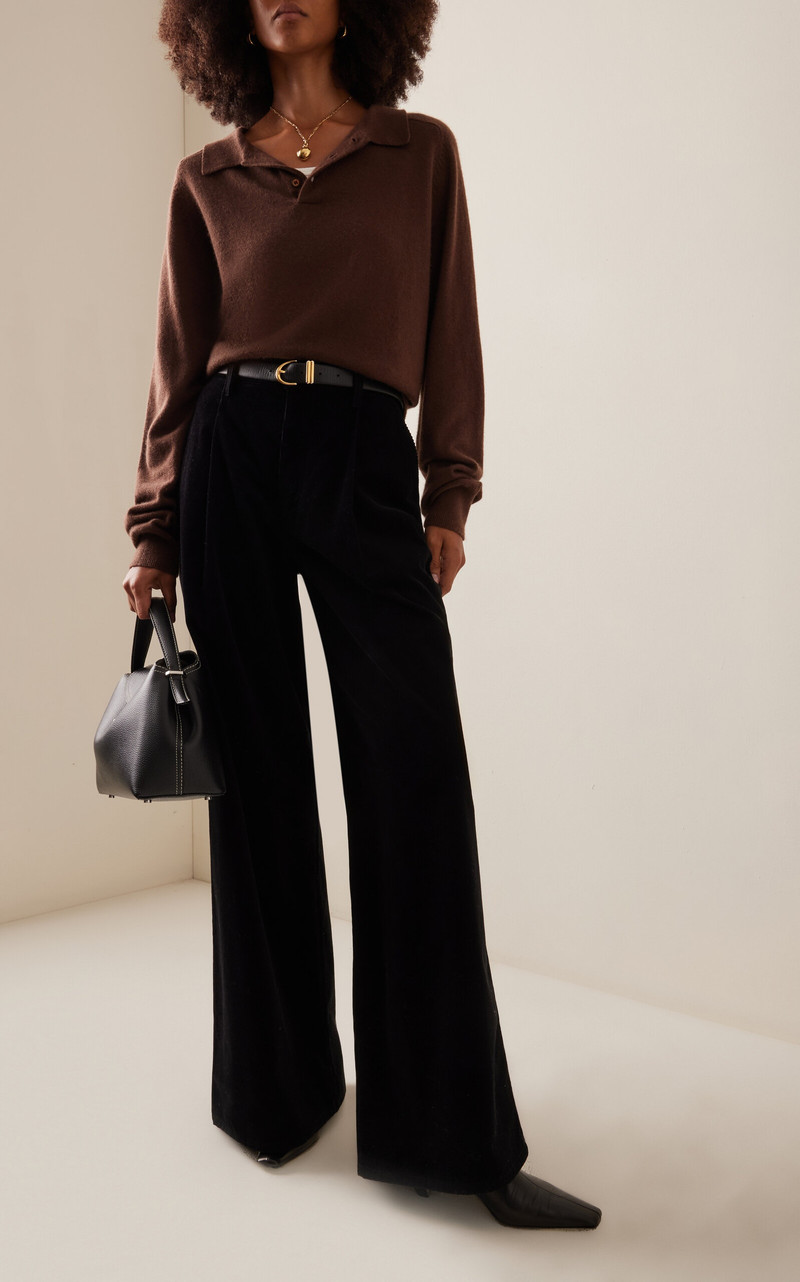 FRAME Corduroy Wide-Leg Pants black outlook