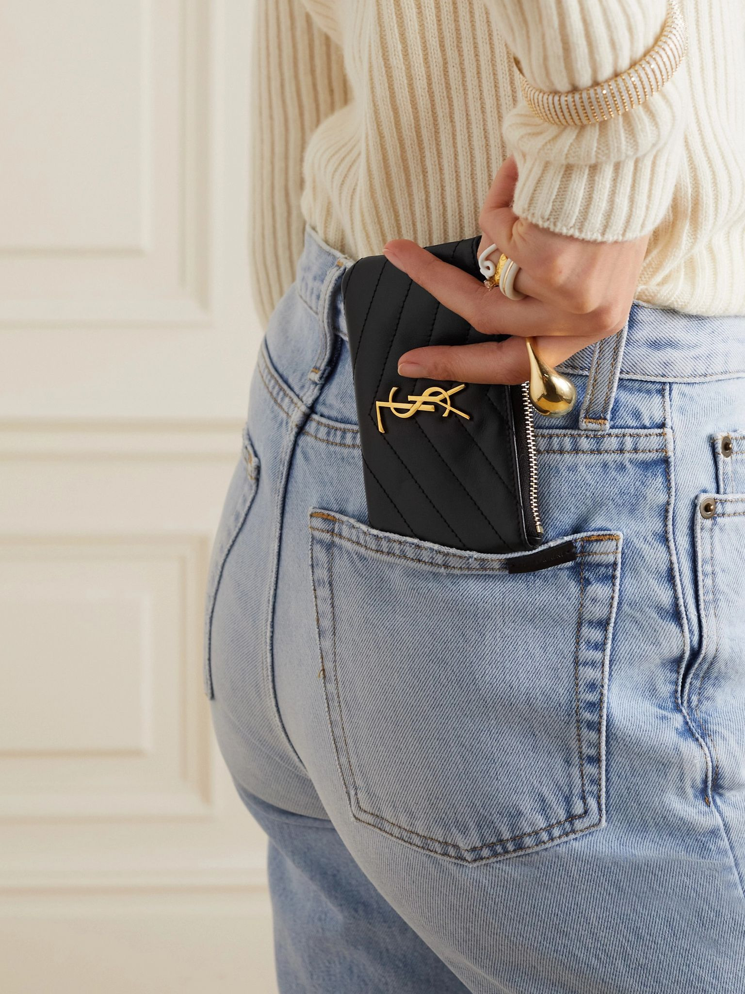 Cassandre quilted leather wallet Black - 2