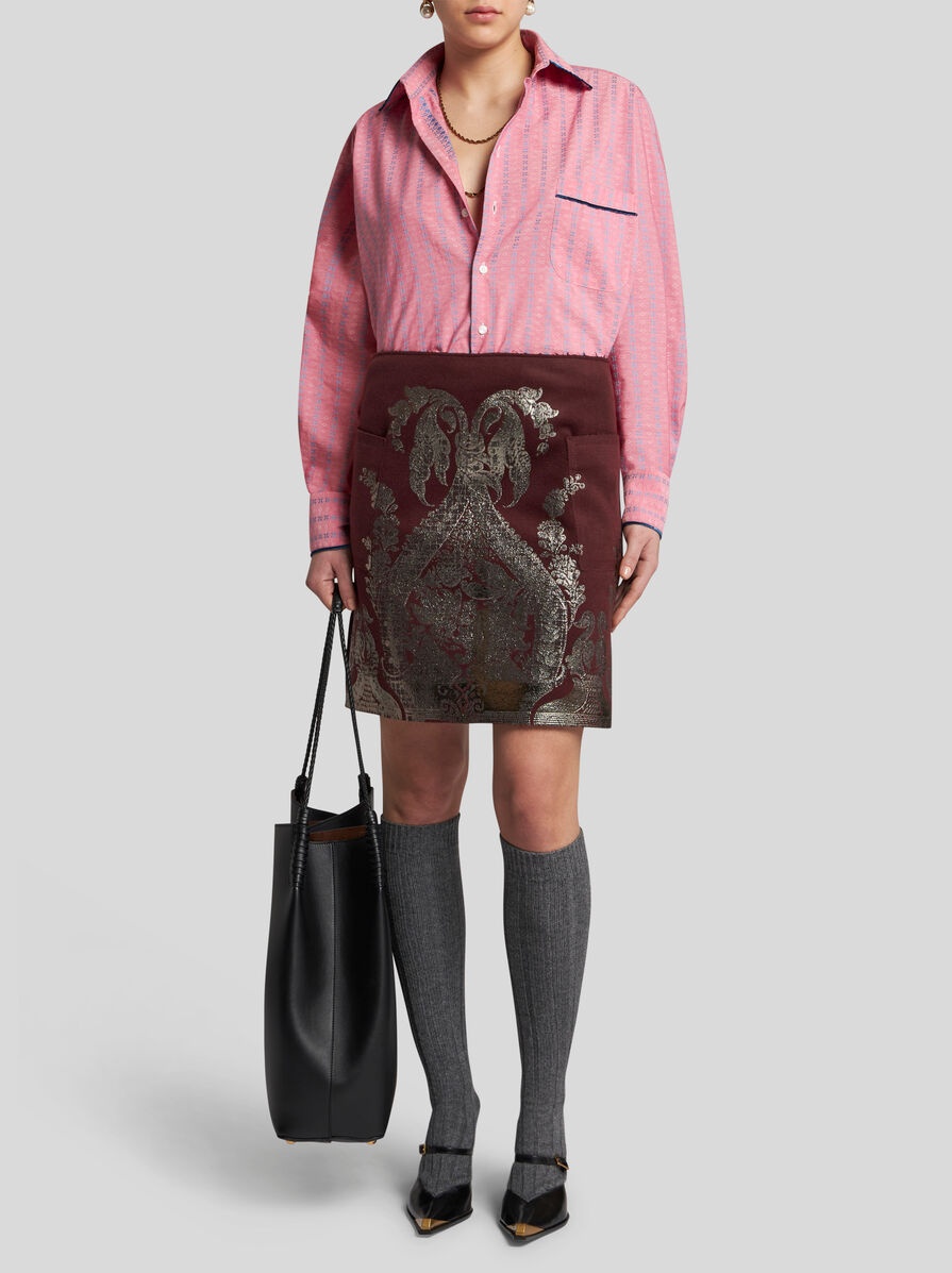 MINI SKIRT WITH METALLIC PRINT - 4