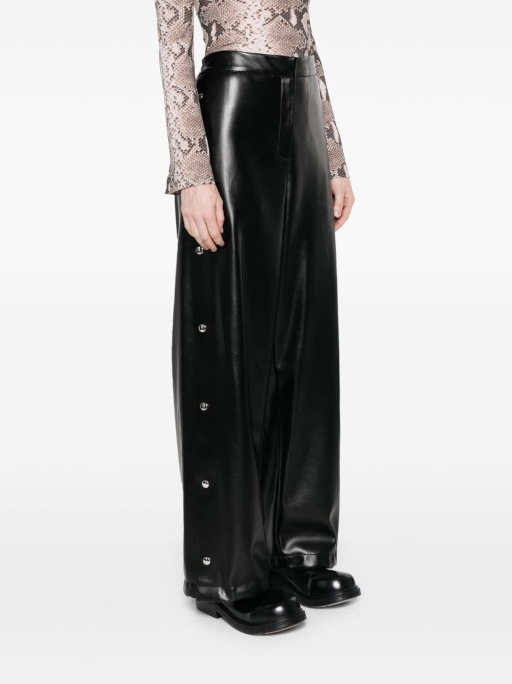 faux-leather trousers - 3