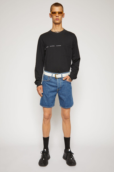 Acne Studios Mid-rise denim shorts dark blue outlook