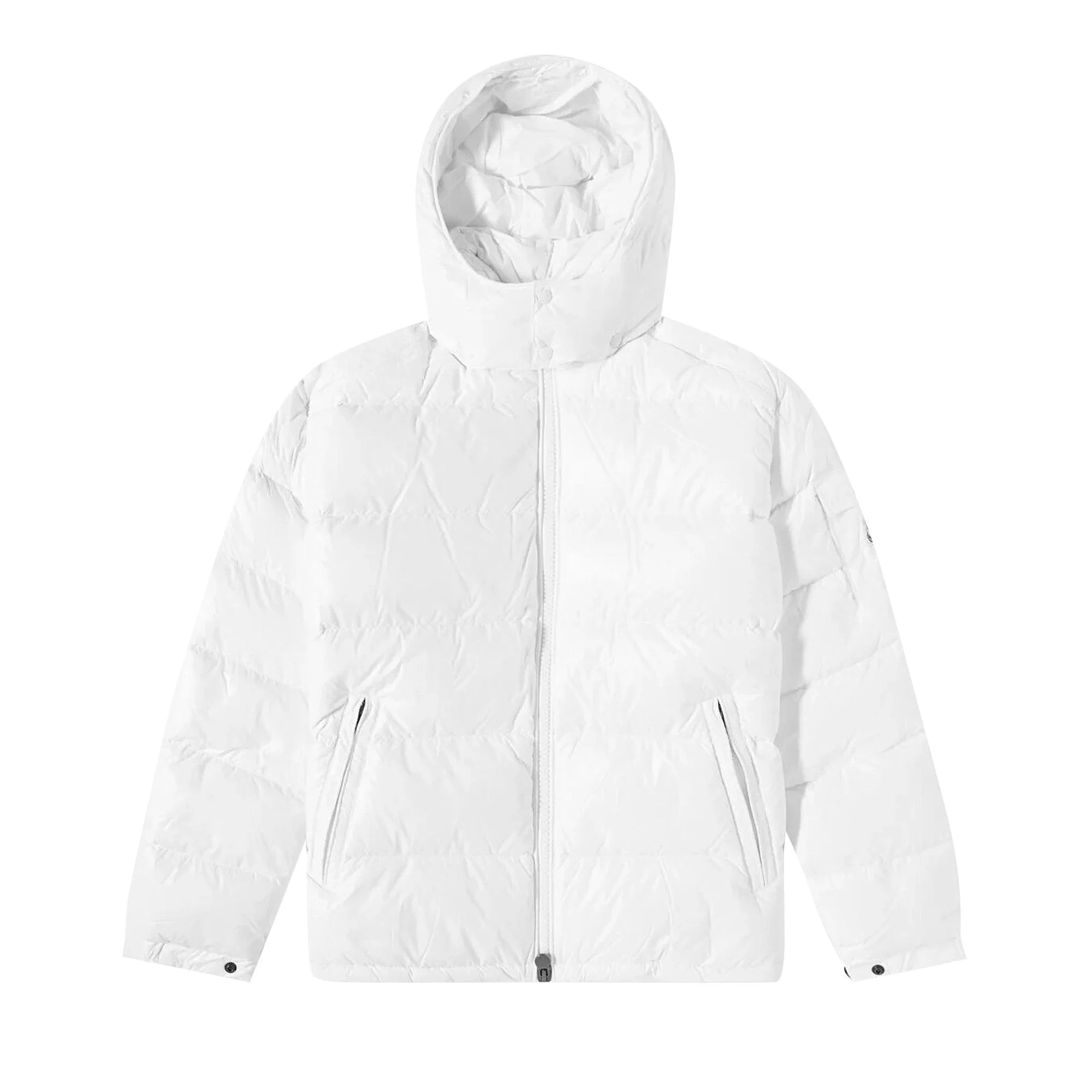 Moncler Maya Hooded Puffer Shiny Jacket 'White' - 1