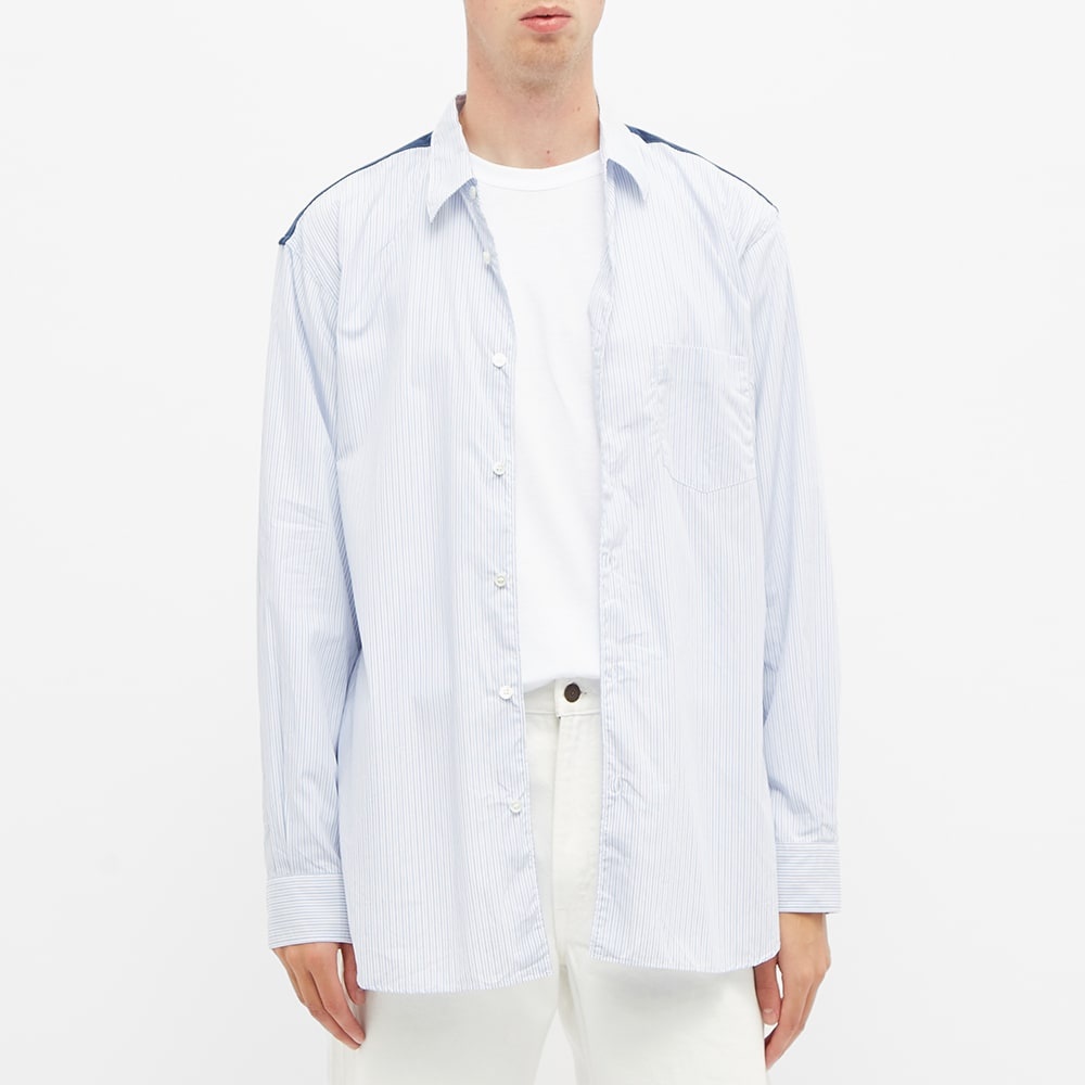 Comme des Garcons SHIRT Contrast Panel Striped Shirt - 4