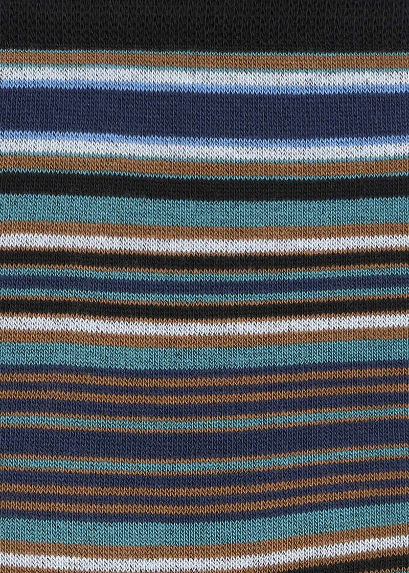 Black Cotton-Blend Stripe Socks 3
