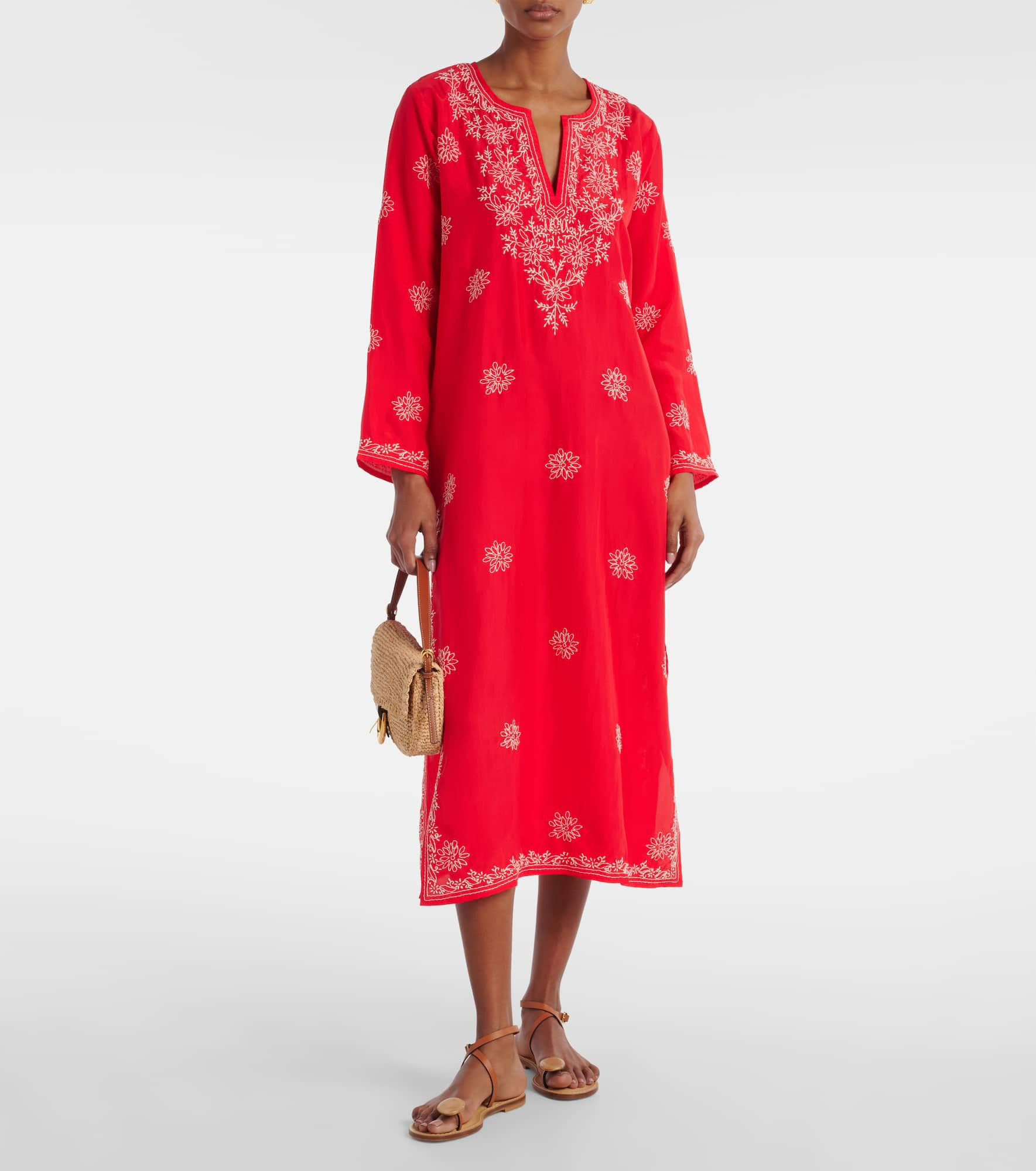 Embroidered silk kaftan - 2
