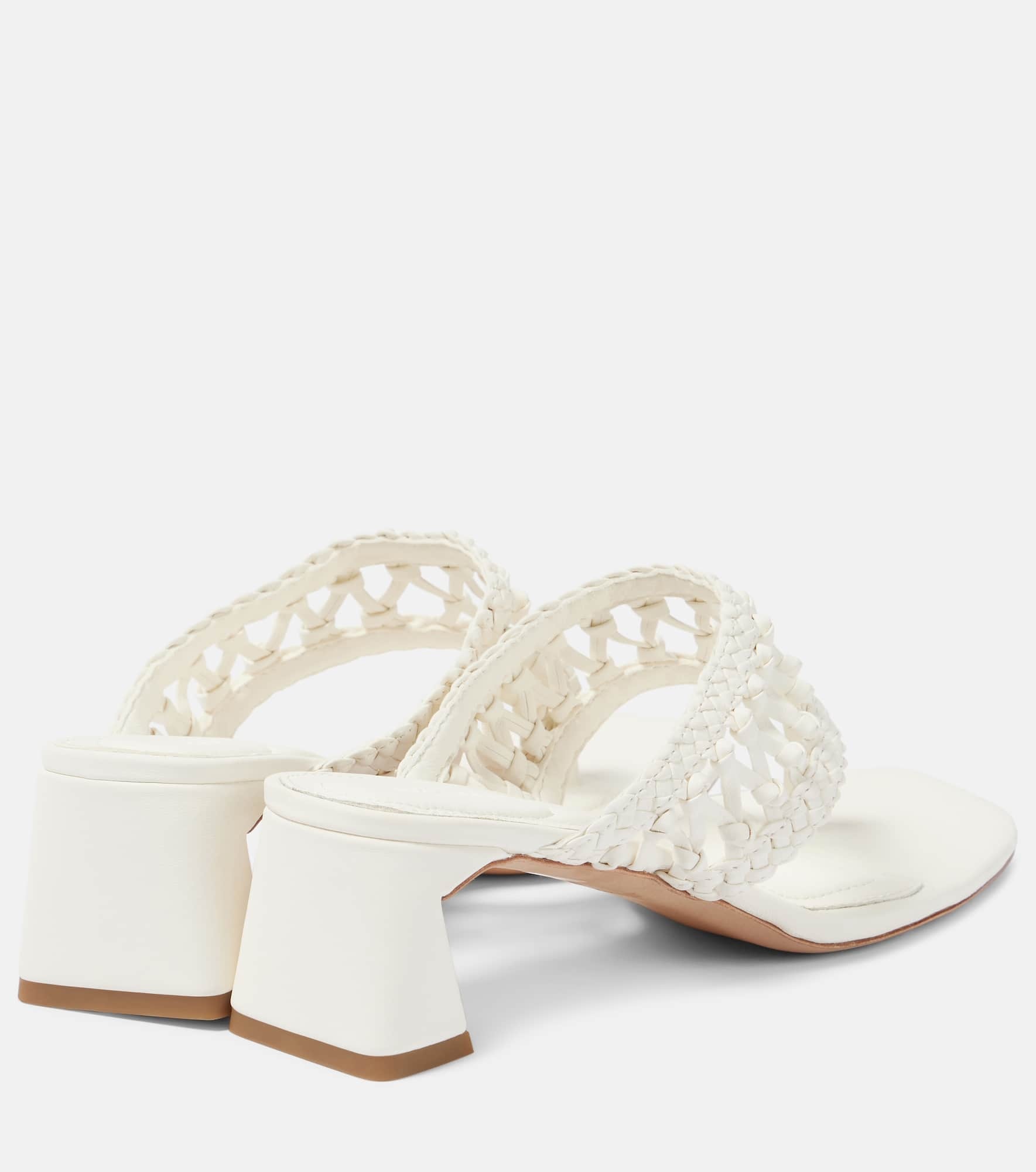 Alia woven leather platform thong sandals - 2