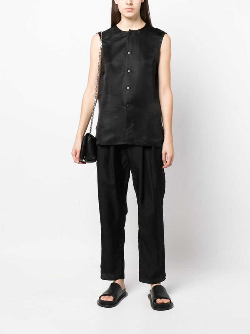SAPIO sleeveless satin shirt outlook