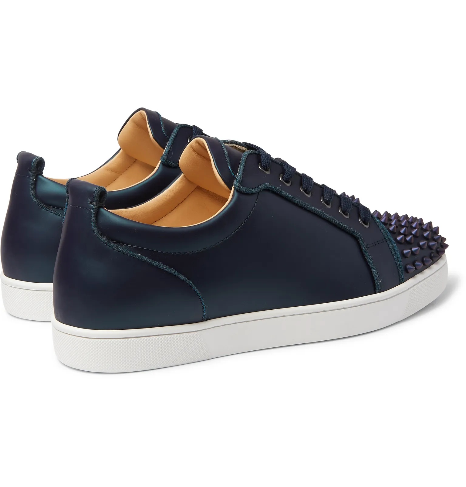 Louis Junior Spikes Cap-Toe Iridescent Leather Sneakers - 6